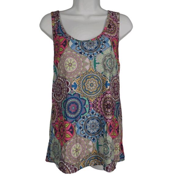 Women's Multicolor Geometric Print Tank Top M - Picture 1 of 8